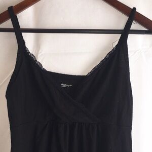 GAP Body Black Chemise | Spaghetti Strap Lace Trimmed Pajama Top | Size S